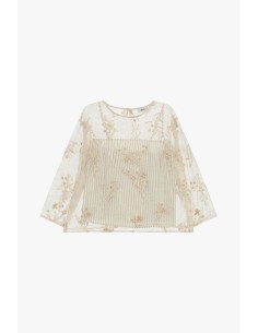 Top avec broderie florale et manches 3/4 Dixie 2
