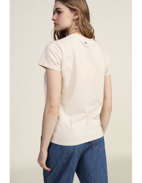 T-shirt met print aan de voorkant en juweelapplicaties Dixie