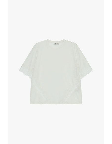 Dixie - T-shirt à manches courtes avec empiècement en dentelle