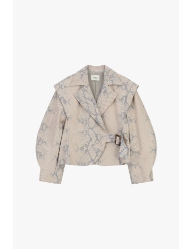 Veste en cuir imprimé serpent avec boucle Dixie