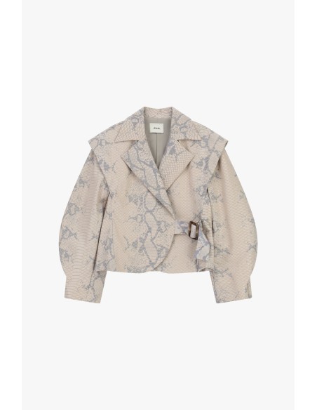Veste en cuir imprimé serpent avec boucle Dixie